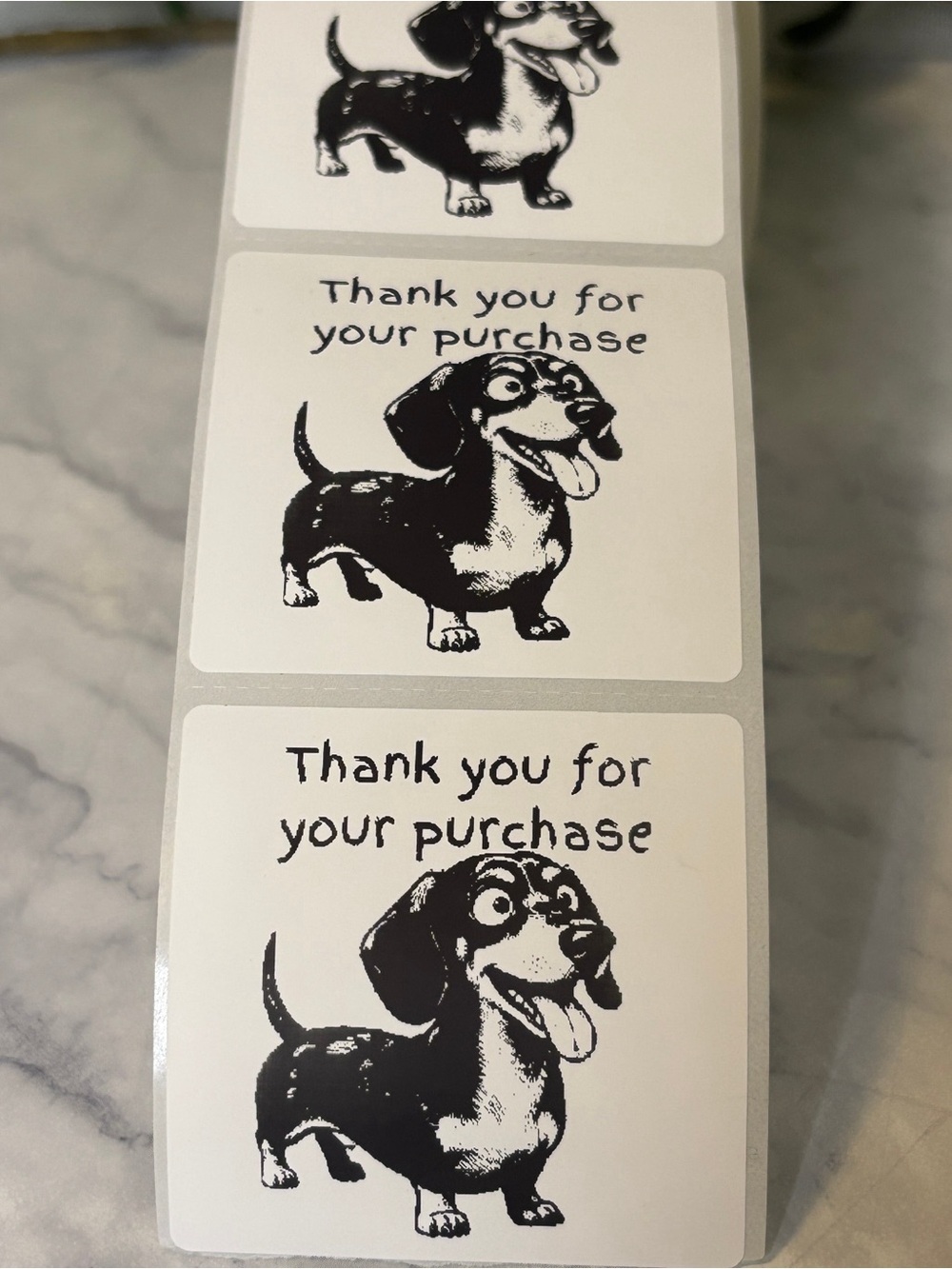 200 Cute Dachshund Thank You Stickers 2x2 | Small Business Packaging Labels - Picture 2 of 5
